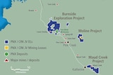 A map identifying mineral deposits in the Northern Territory