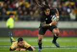 Ma'a Nonu breaks into the backfield for the All Blacks.