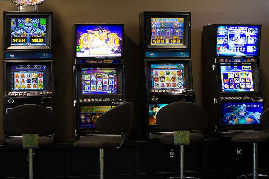 Pokies inside the Sunnybank Bowls Club.