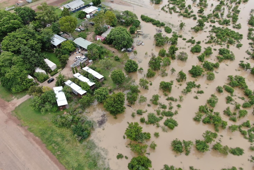 Aerial of flooding