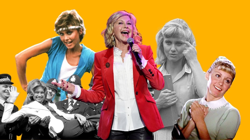 A collage of images of Olivia Newton-John.