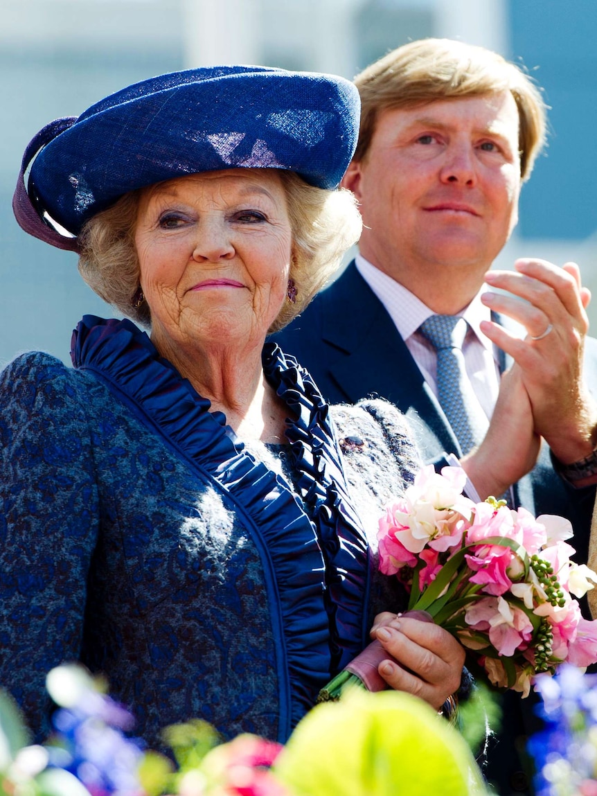 Queen Beatrix and her son Crown Prince Willem-Alexander of the Netherlands