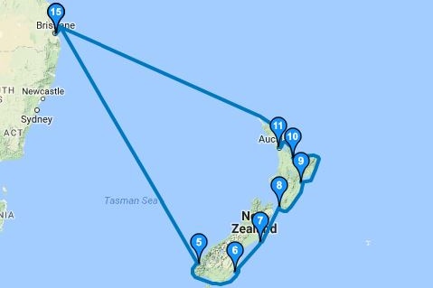 The Sea Princess left Brisbane on January 21, 2018, for a 14 night trip around New Zealand and back.