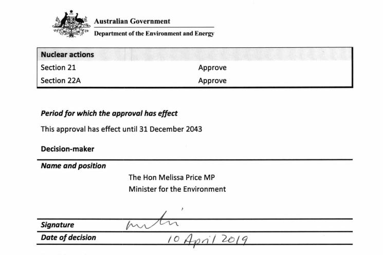 A Government document shows details around the approval of a controversial uranium mine