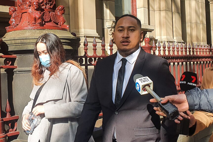 A young man pictured outside court in Melbourne