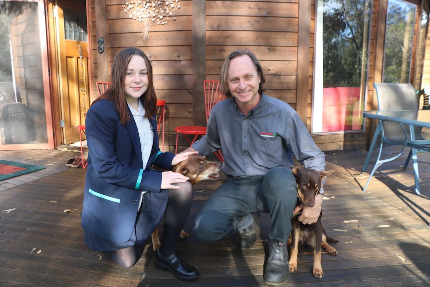 Maya and Bruce Wicksteed with their two dogs