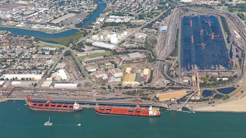 The Port of Newcastle from the air