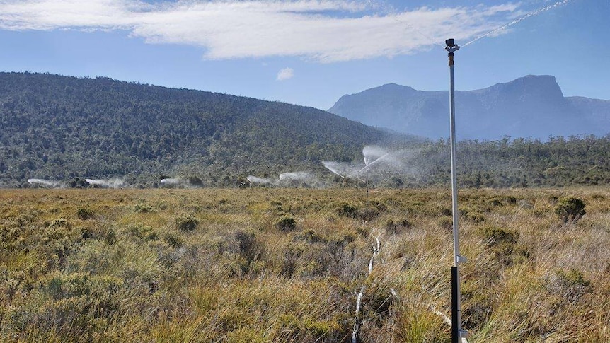 Sprinklers installed near Mount Anne