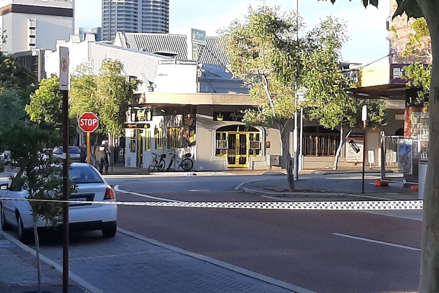 Police tape at a crime scene in Northbridge