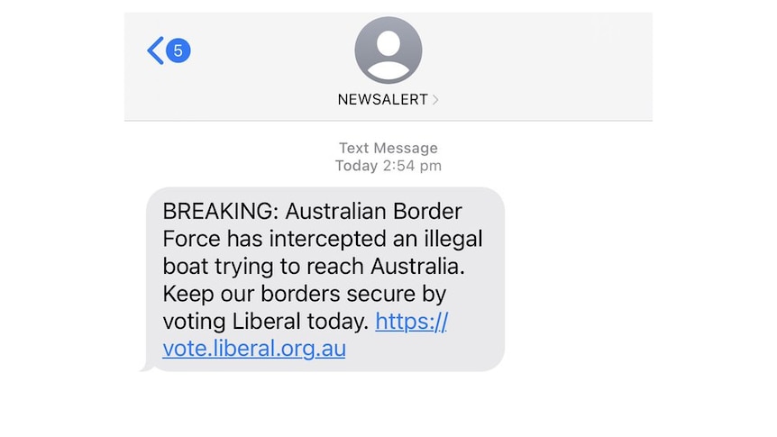 Liberal Party text alert warns voters about illegal boat interception – ABC News
