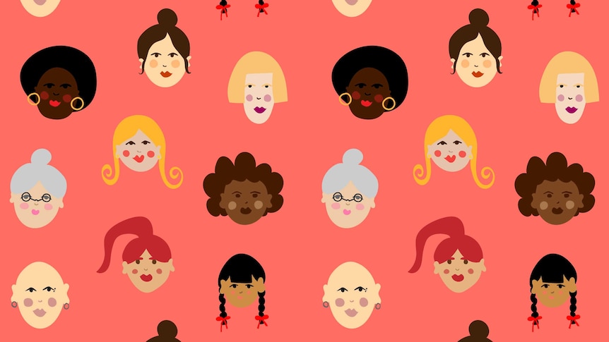 cartoon graphic displaying a variety of women - different ages and ethnicities