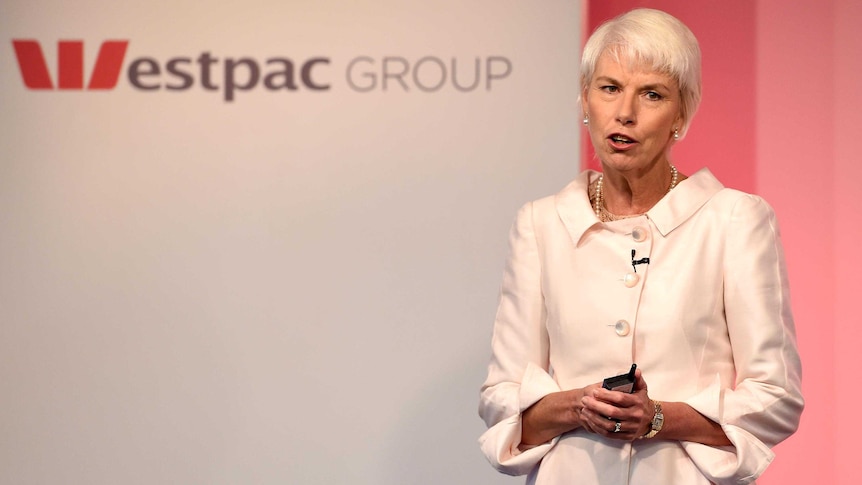 Westpac Chief Executive Officer Gail Kelly delivers the company's full-year results during a media briefing in Sydney, November 3, 2014.