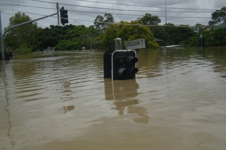 Boats or canoes were needed to get through a major Fairfield intersection during the floods.