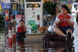 Bangkok petrol station under water
