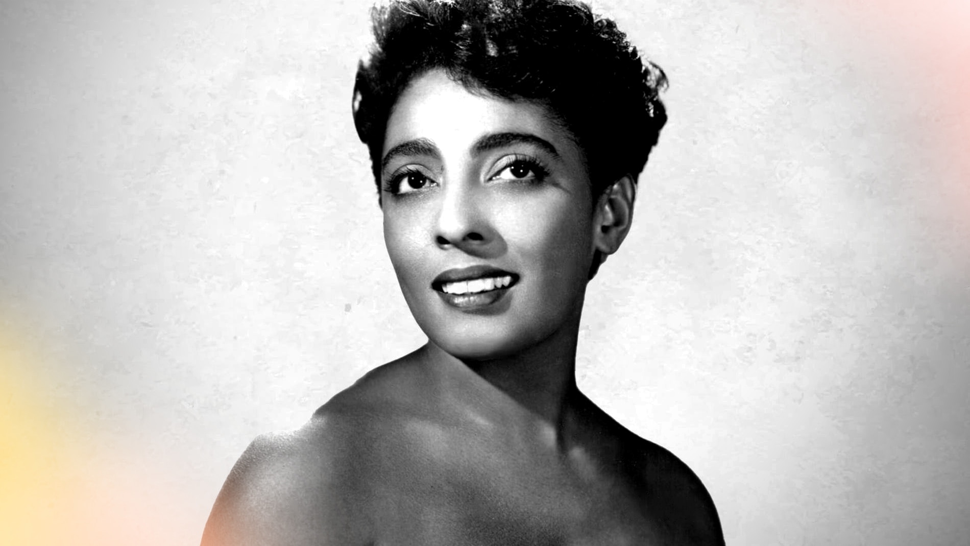 A monochrome photo of Carmen McRae