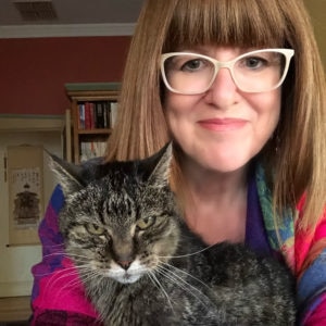 Jill Bottrall with a cat.