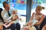 Bill Shorten visits a children's cancer ward at Townsville Hospital.