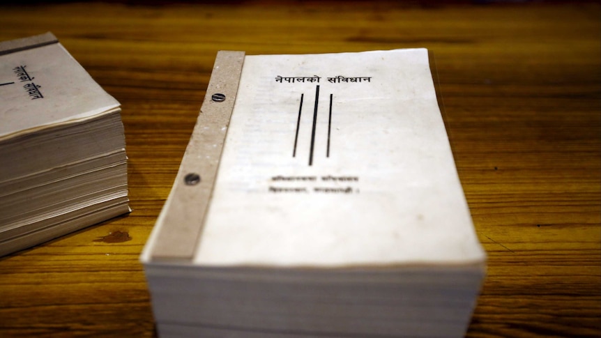 A copy of the Nepalese constitution