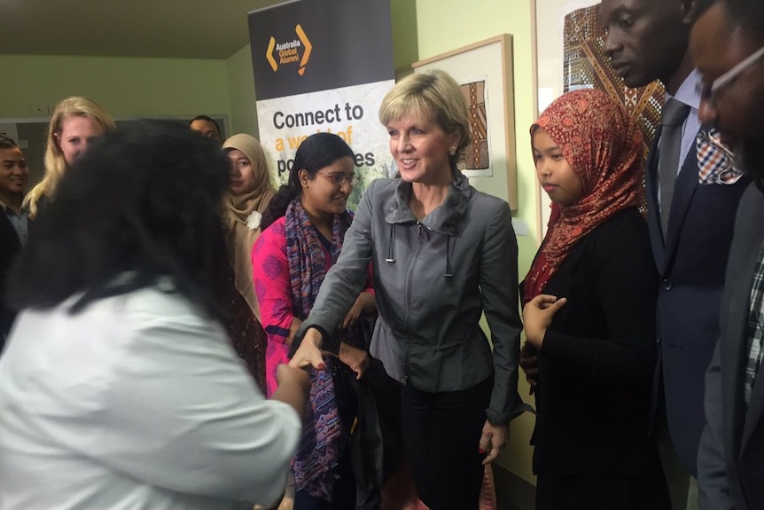 Foreign Affairs Minister Julie Bishop in Launceston