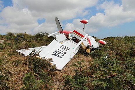 Damaged light plane