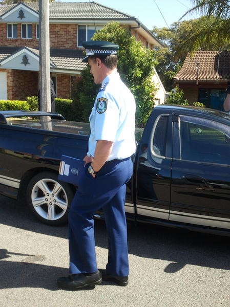 Police outside Thomson's house