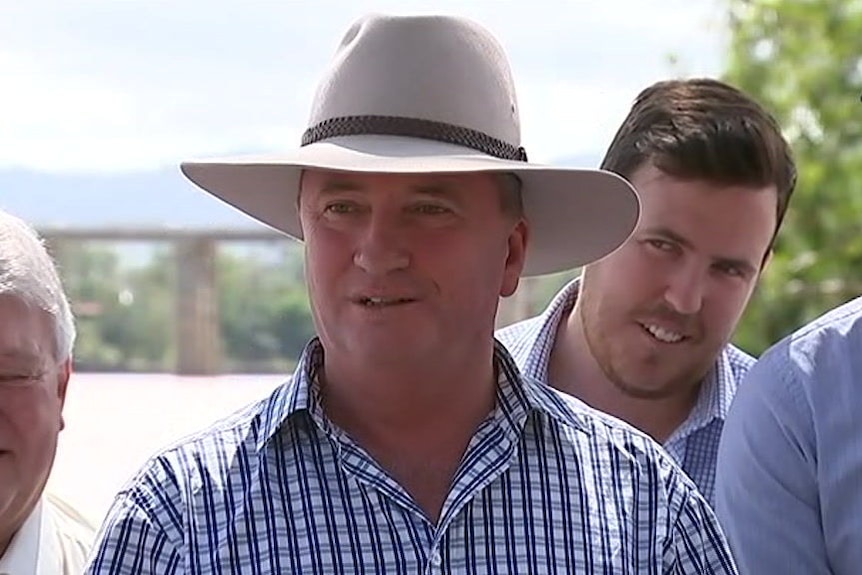 Barnaby Joyce campaigning in Mackay in Queensland