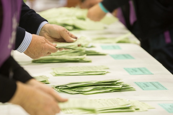 Votes being counted generic image.