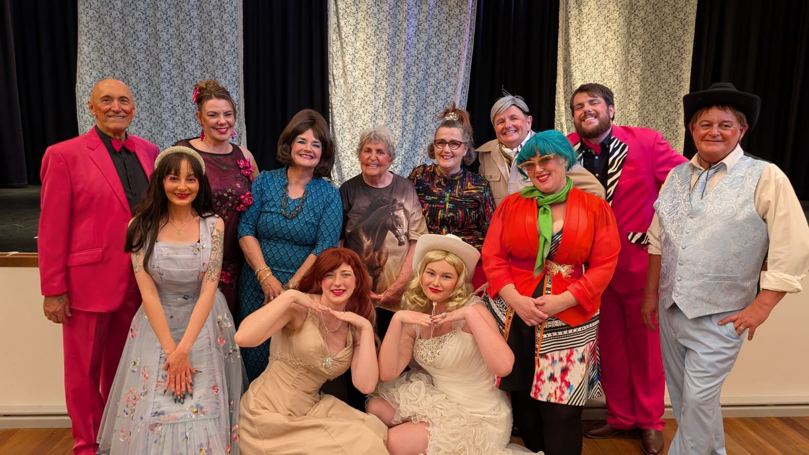 Group photo after one of the Molong Players shows. All cast members in various costumes.