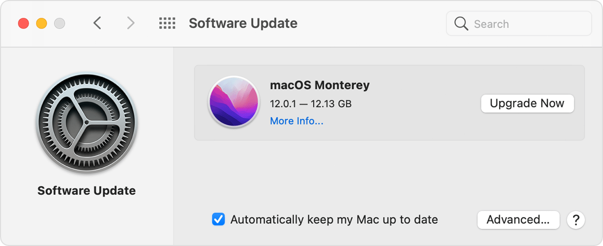 A screenshot of a prompt to update the software on an Apple Mac computer. 