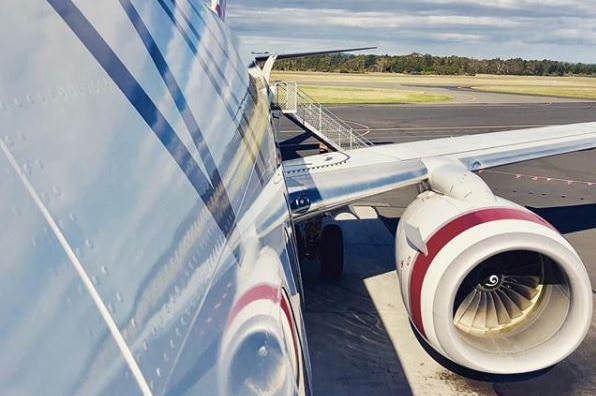 Wing of Virgin Airlines plane