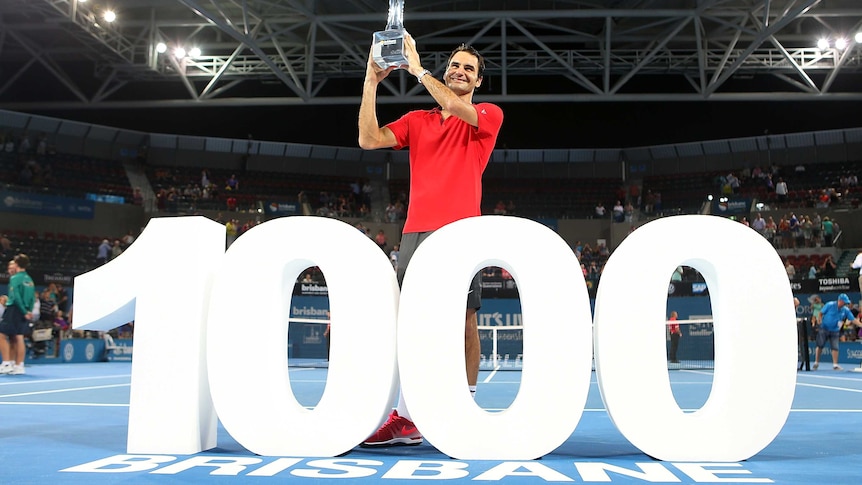 Roger Federer celebrates Brisbane International title and win number 1000