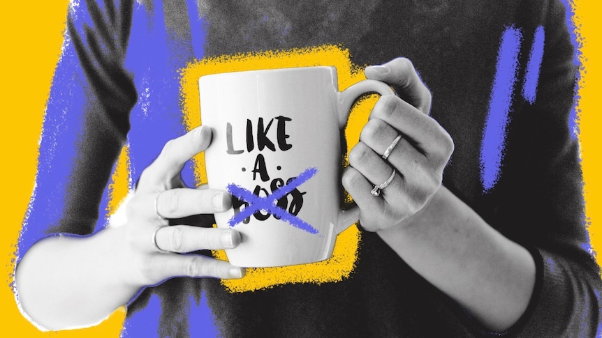 A 'Like a boss' mug with 'boss' crossed out to depict people who want to progress their career without going into management.