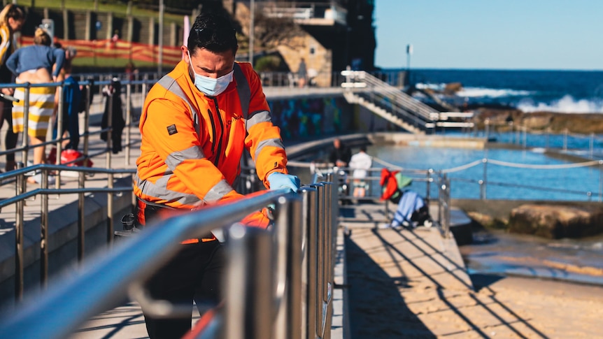 Cleaner at Bondi Beach