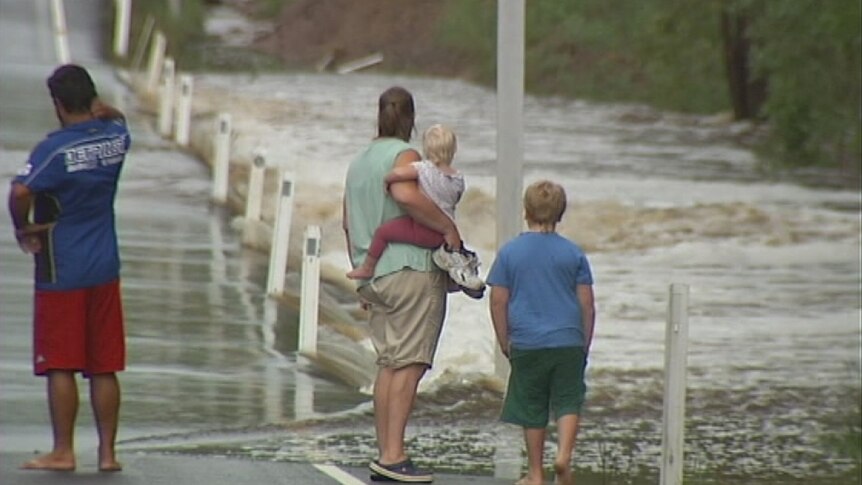 Dalby residents watch floodwaters