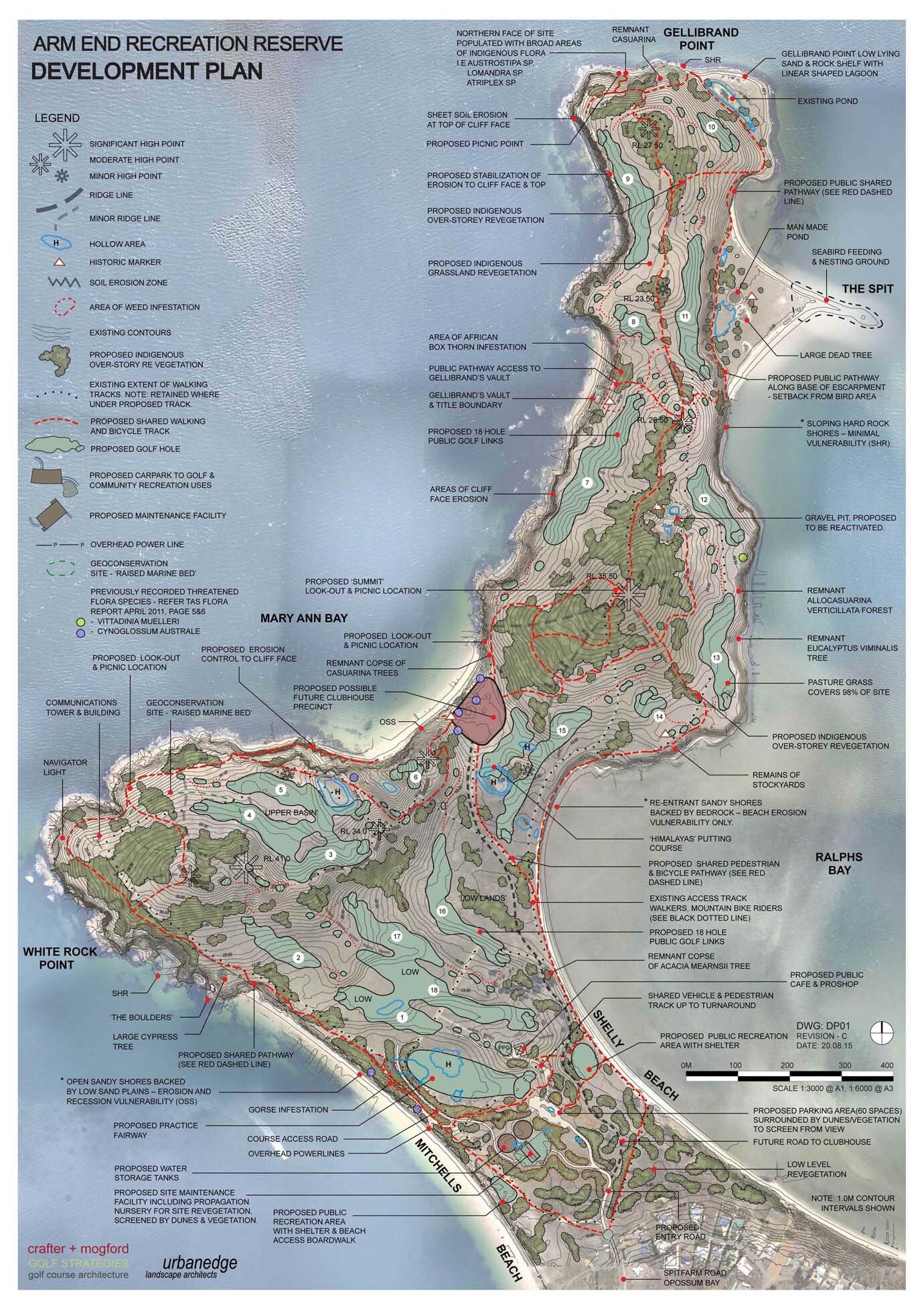 Plan for golf course development.