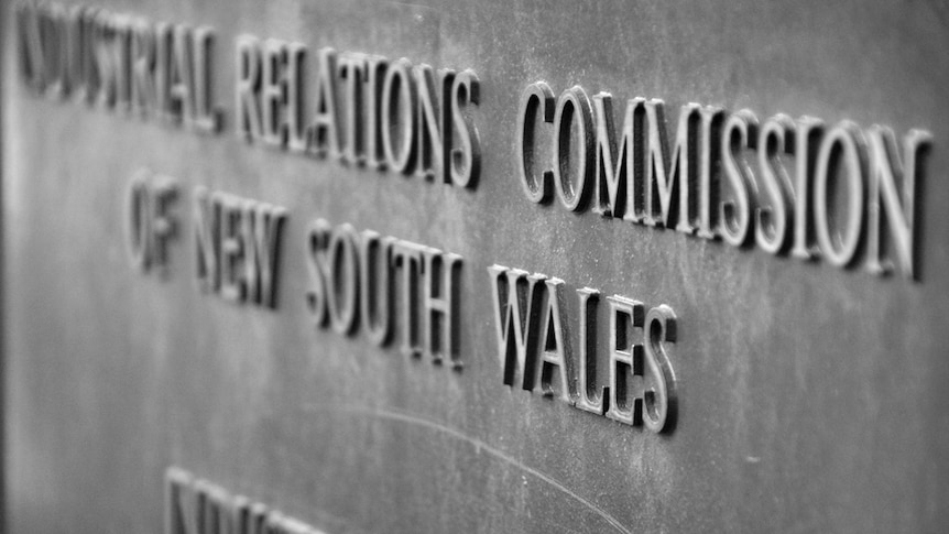 A sign reading "Industrial Relations Commission of New South Wales".