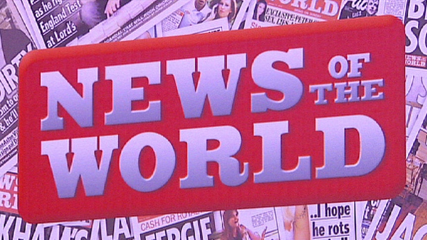 News of the World masthead sitting on top of copies of News of the World