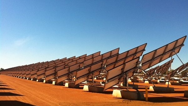 Solar panels at an electricity plant in Central Australia