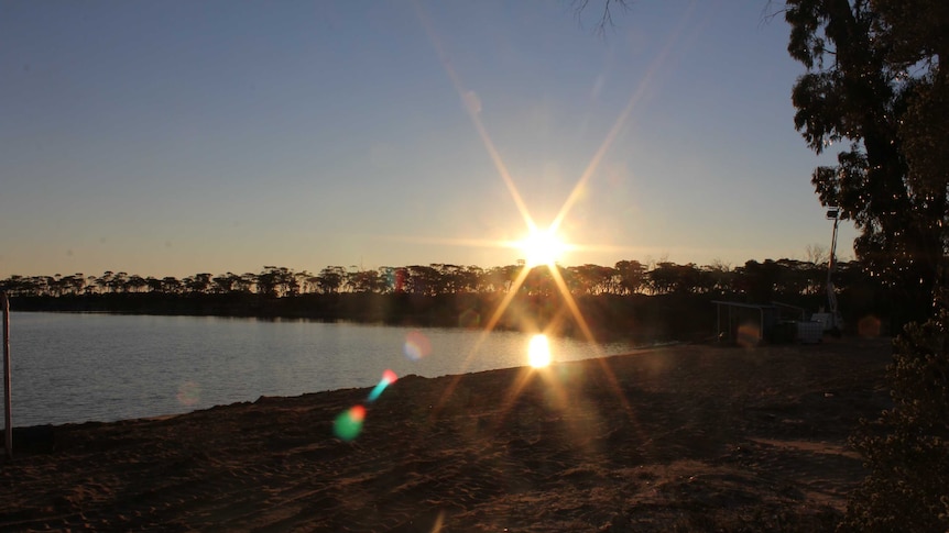 A photo of Narembeen ski lake where the pre harvest sundowner event was held