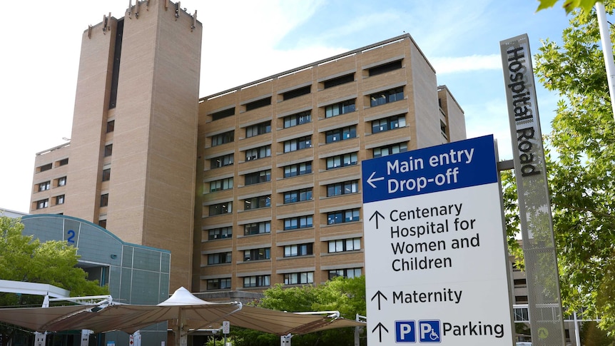 Sign in front of Canberra Hospital