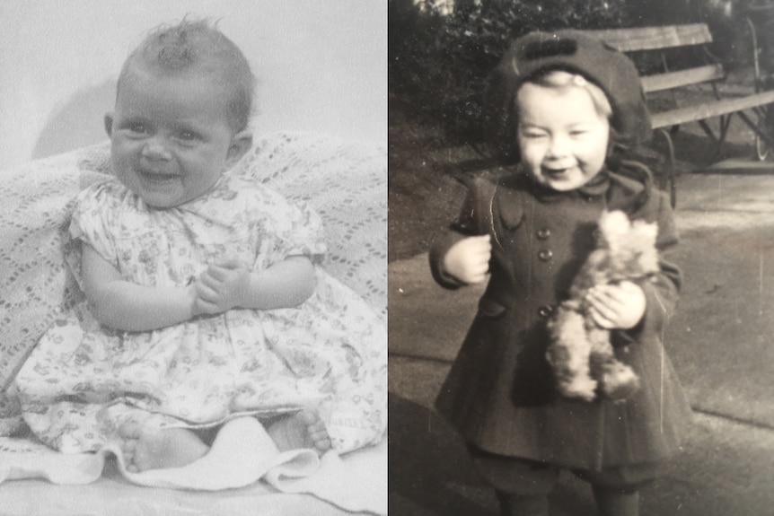 Composite image of Suzanne Burdon and Hazel Clery as children.