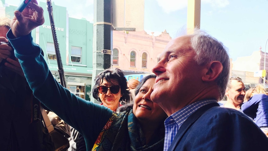 Malcolm Turnbull taking a selfie