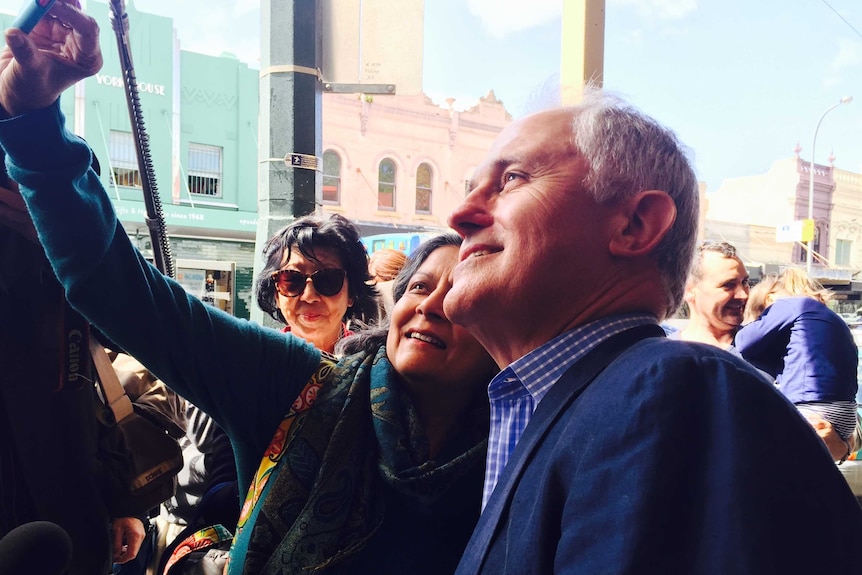 Malcolm Turnbull taking a selfie