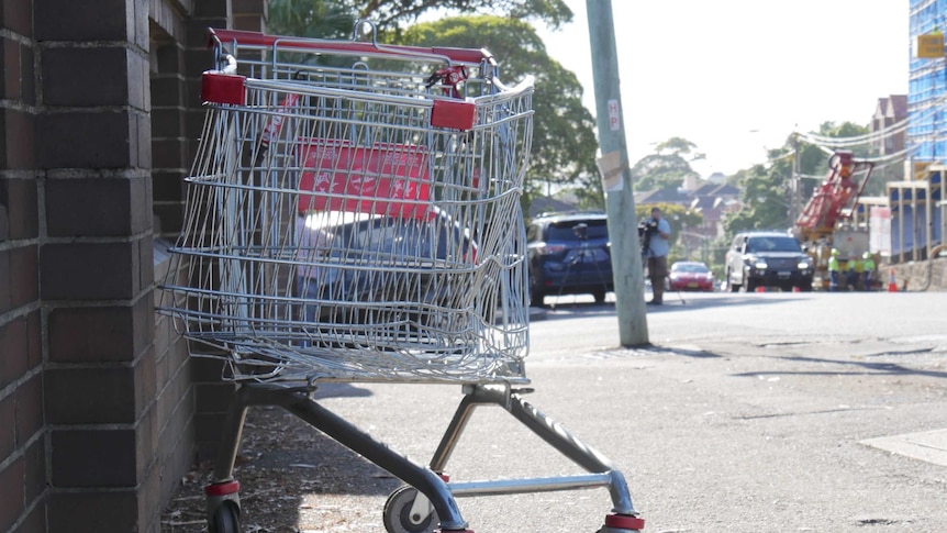 Damaged trolley on Coogee Bay Road at Randwick