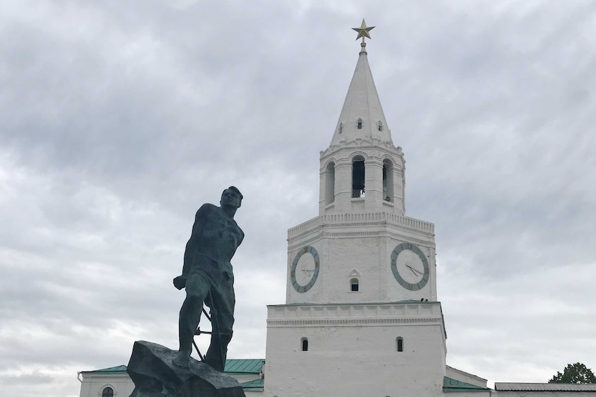 Statue of Soviet poet Musa Jalil.