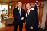 Kevin Rudd meets with Campbell Newman on education funding