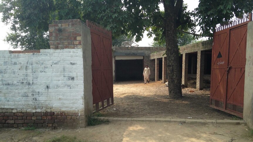 An outer view of the den where kids were abused in Hussain Khan Wala in Pakistan