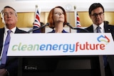 Wayne Swan, Australian Prime Minister Julia Gillard and the Minister for Climate Change and Energy Efficiency Greg Combet.