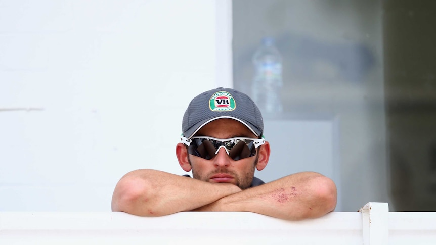 Lyon watches on during first Test