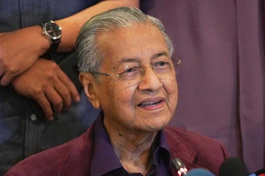 Malaysian Prime Minister Mahathir Mohamad speaks during a press conference.